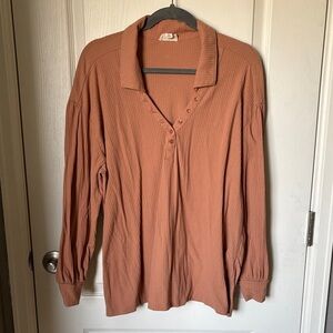 Women's Button-Down Shirt - Terracotta